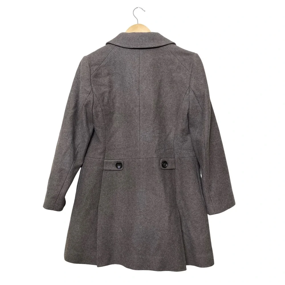 Banana Republic Italian Wool Blend Coat Petite M Brown Button Front‎ Peacoat
